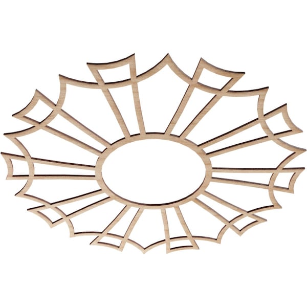 Augustus Wood Fretwork Pierced Ceiling Medallion, Alder, 28OD X 9 7/8ID X 3/8T